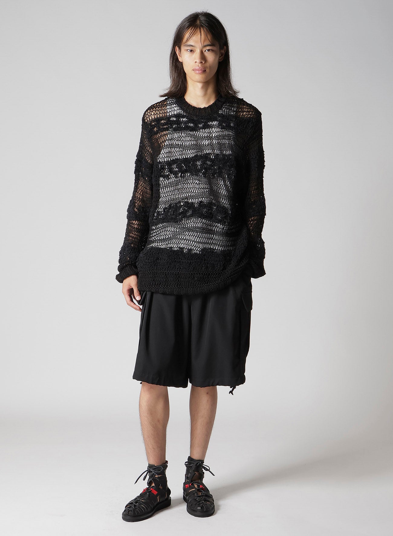 5G 2PLY DROP KNIT STRIPE ROUND NECK PATTERN PO