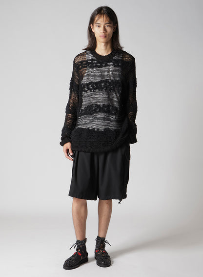 5G 2PLY DROP KNIT STRIPE ROUND NECK PATTERN PO