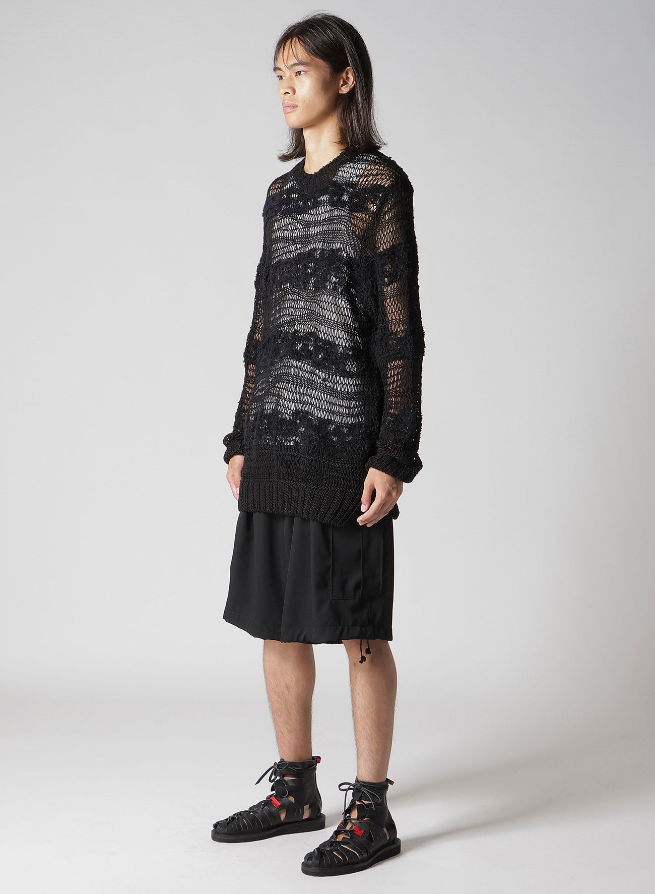 5G 2PLY DROP KNIT STRIPE ROUND NECK PATTERN PO