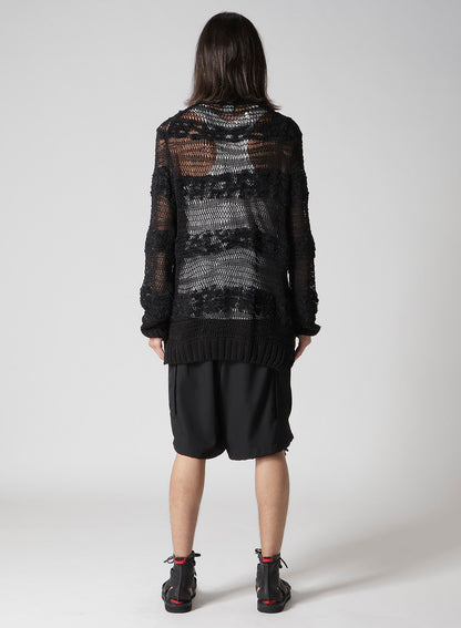 5G 2PLY DROP KNIT STRIPE ROUND NECK PATTERN PO