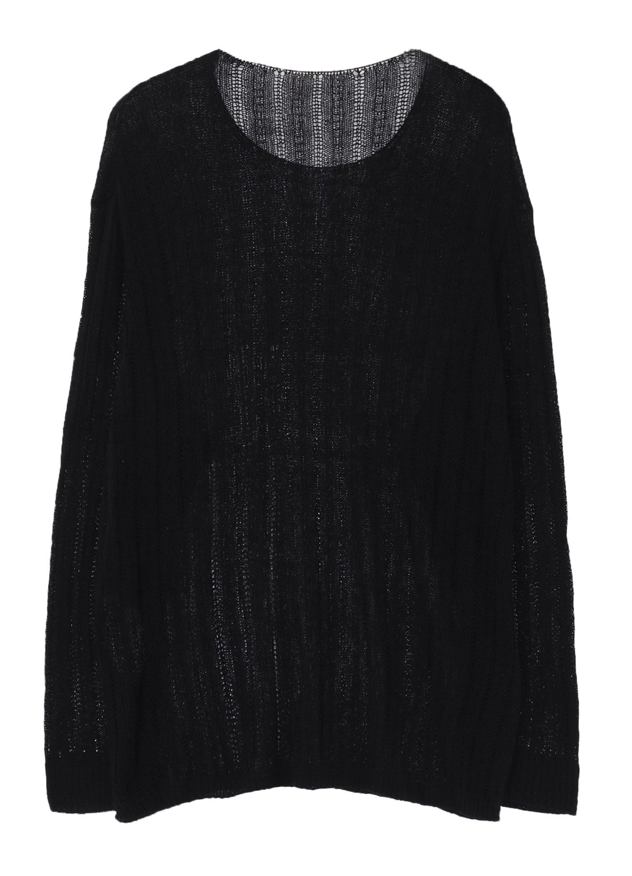 7G 1PLY PS+POST STITCH ROUND NECK PULL OVER