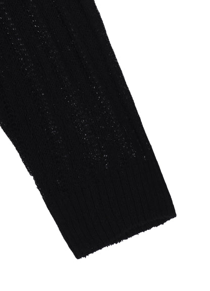7G 1PLY PS+POST STITCH ROUND NECK PULL OVER
