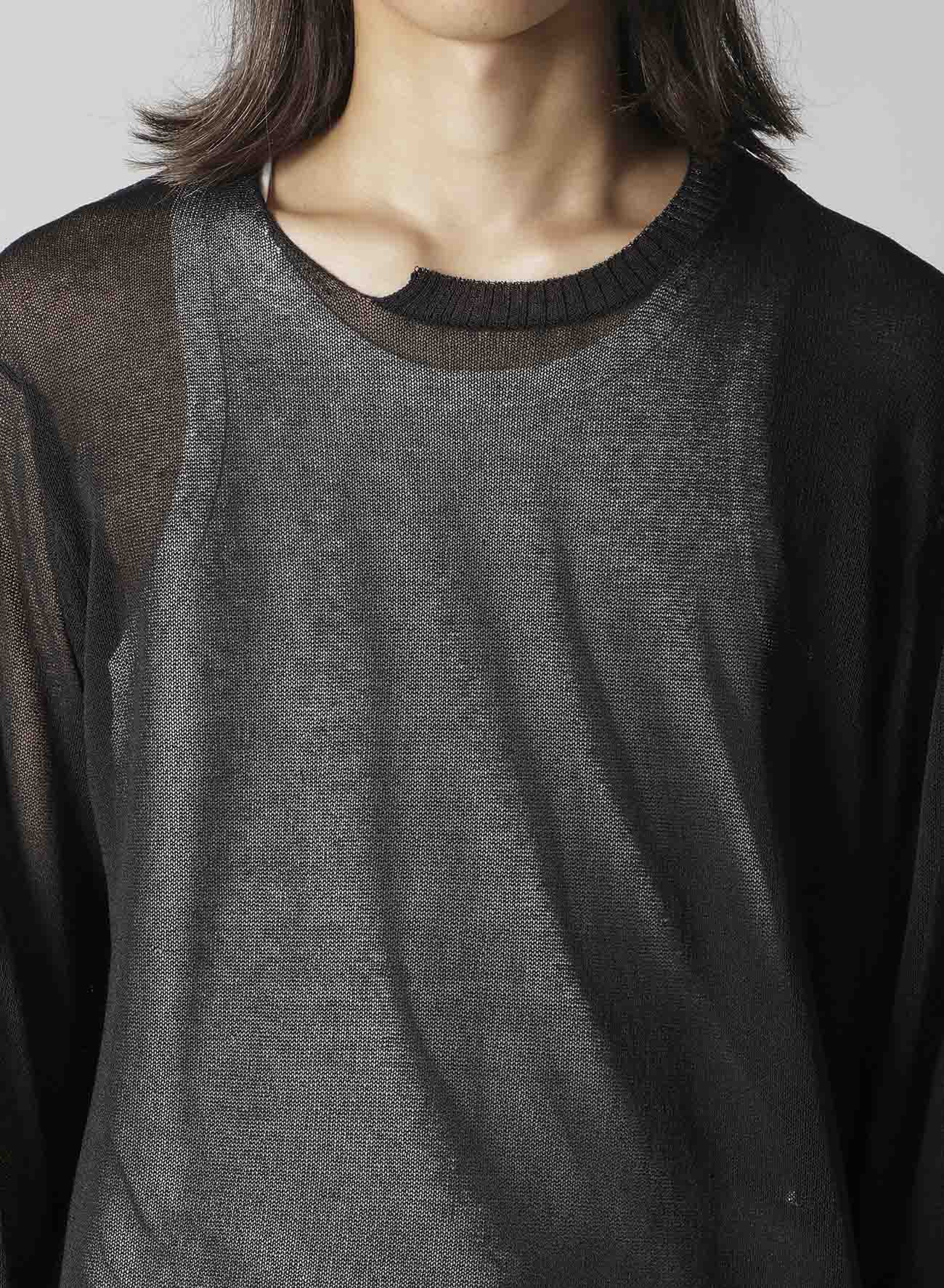 10G 1PLY PLAIN STITCH ROUND NECK STITCH DETAIL PO