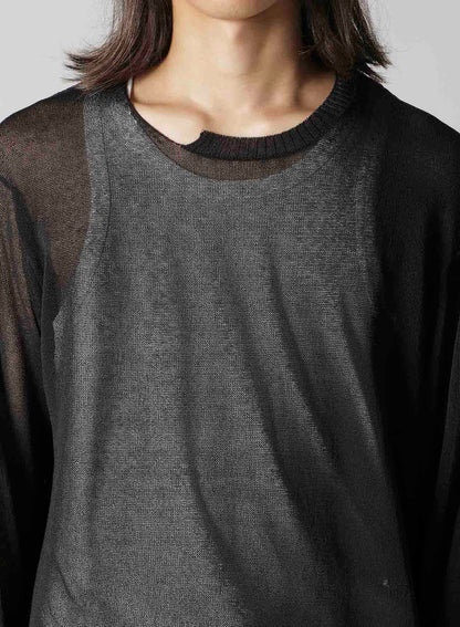 10G 1PLY PLAIN STITCH ROUND NECK STITCH DETAIL PO