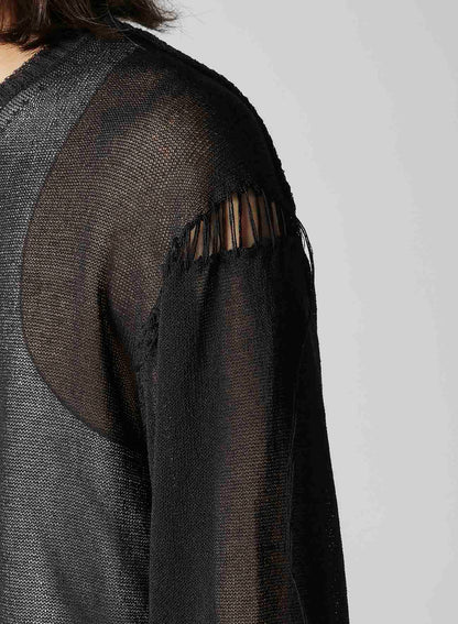 10G 1PLY PLAIN STITCH ROUND NECK STITCH DETAIL PO