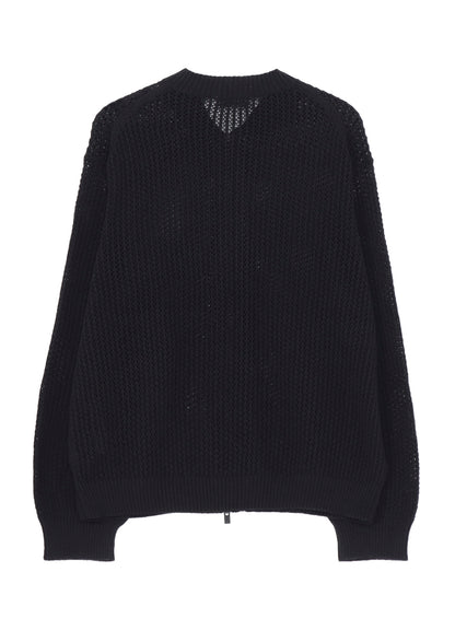 7G 1PLY OPENWORK ZIP BLOUSON