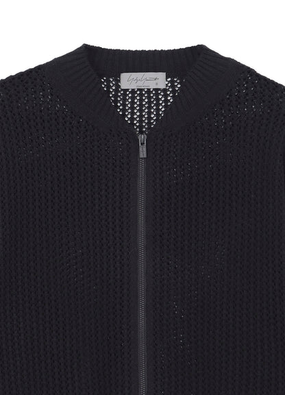 7G 1PLY OPENWORK ZIP BLOUSON