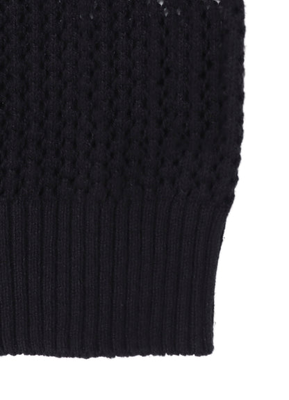 7G 1PLY OPENWORK ZIP BLOUSON