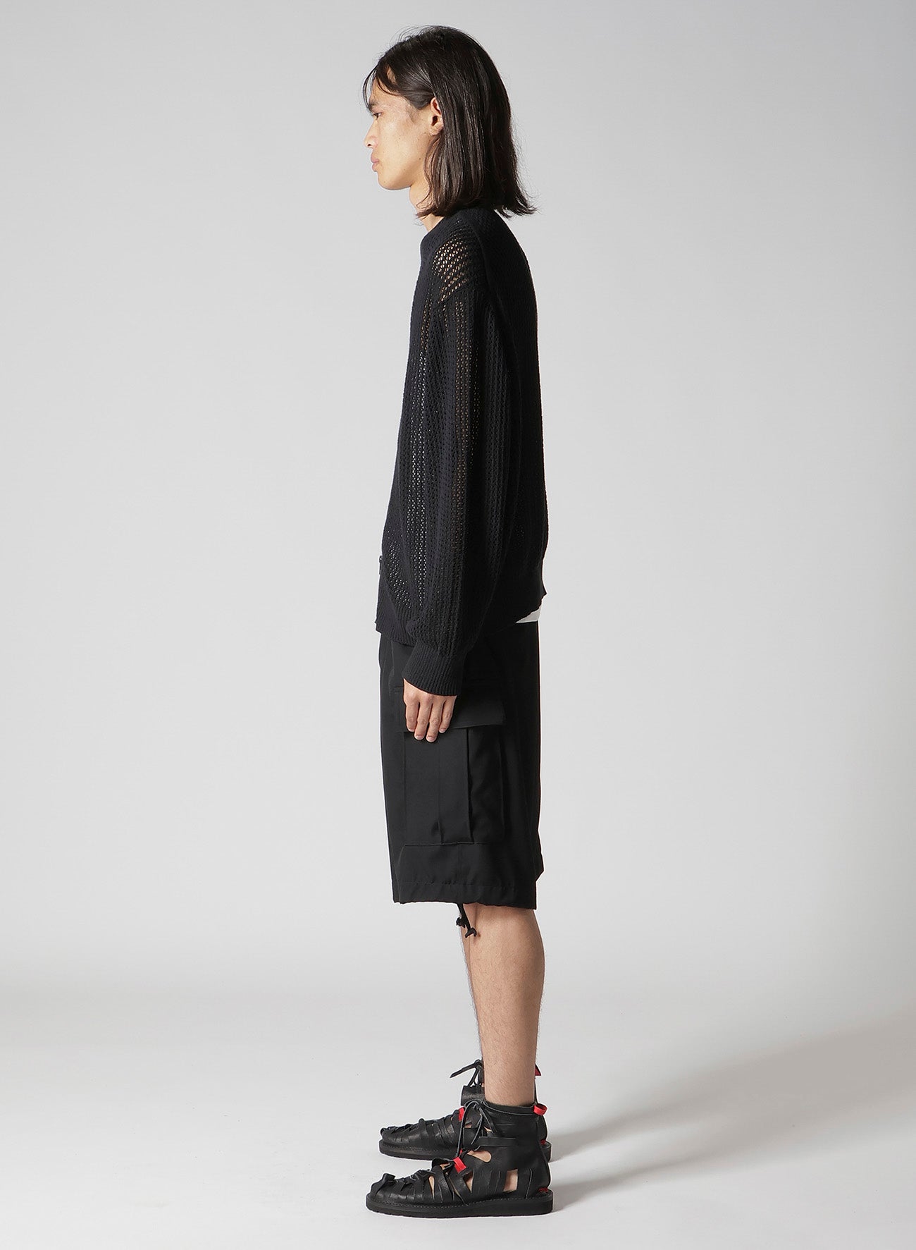 7G 1PLY OPENWORK ZIP BLOUSON