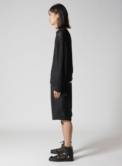 7G 1PLY OPENWORK ZIP BLOUSON