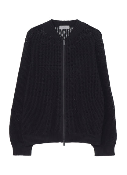 7G 1PLY OPENWORK ZIP BLOUSON