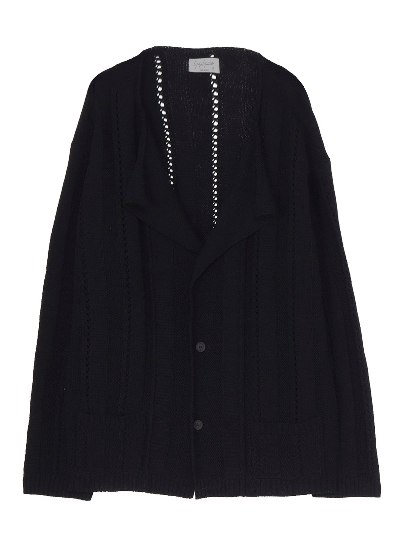 5G 1PLY OPENWORK RIB CARDIGAN