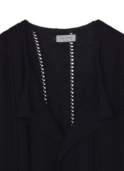 5G 1PLY OPENWORK RIB CARDIGAN