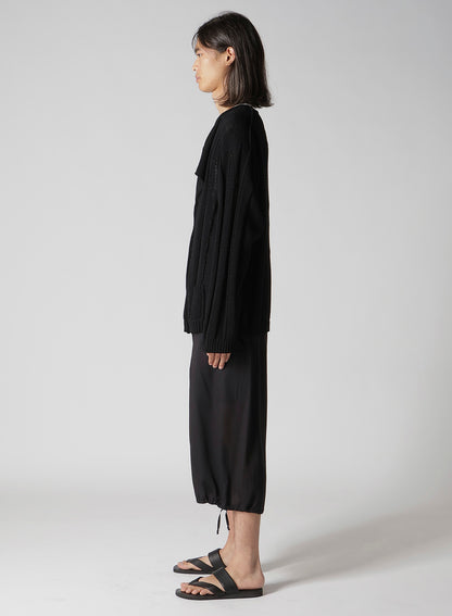 5G 1PLY OPENWORK RIB CARDIGAN