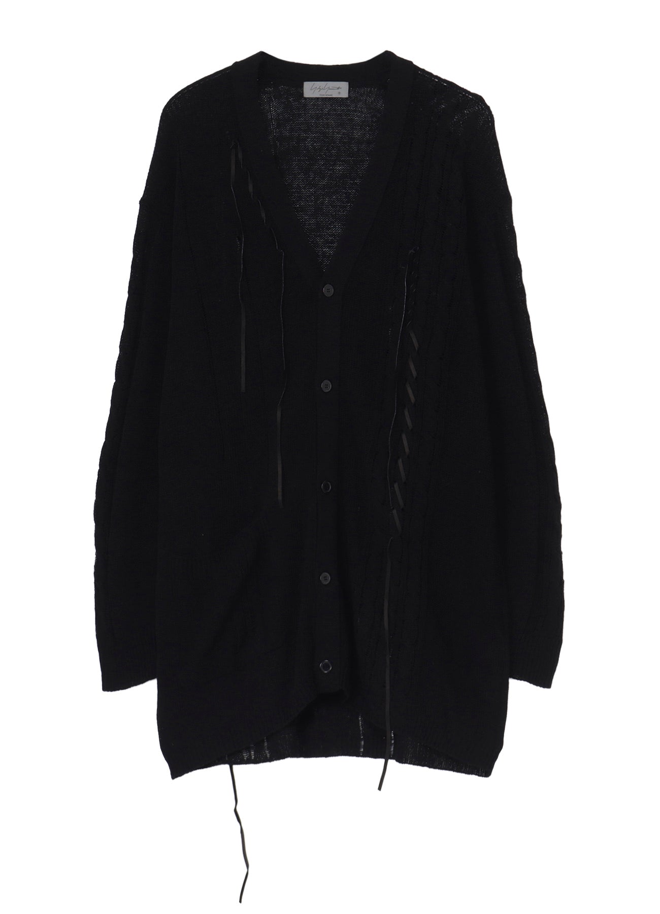 5G 2PLY DROP STITCH LEATHER STRING V NECK CD