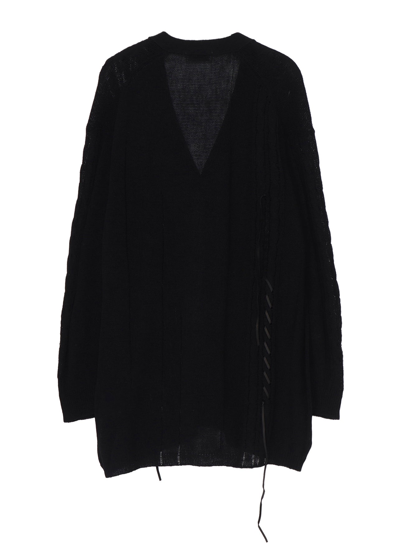 5G 2PLY DROP STITCH LEATHER STRING V NECK CD