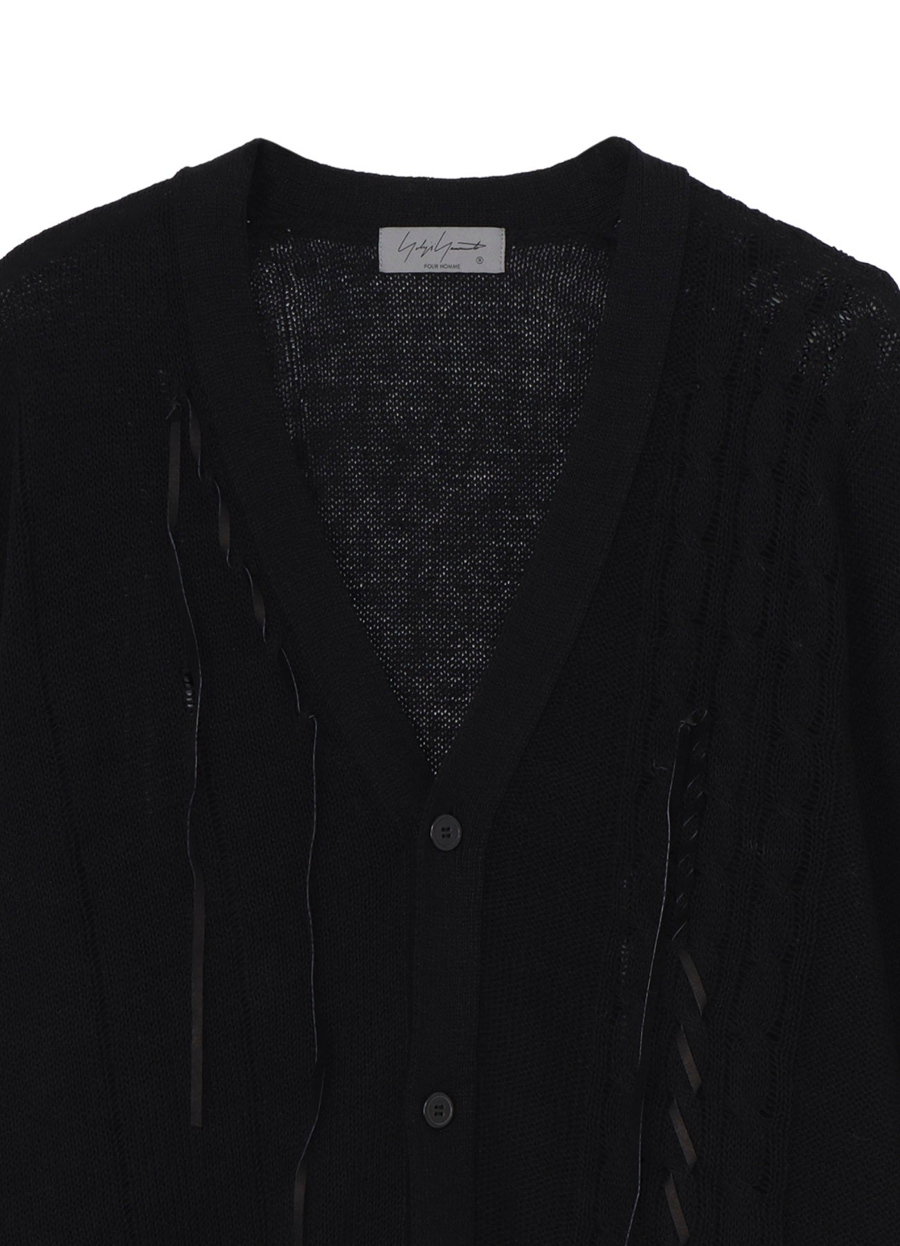 5G 2PLY DROP STITCH LEATHER STRING V NECK CD