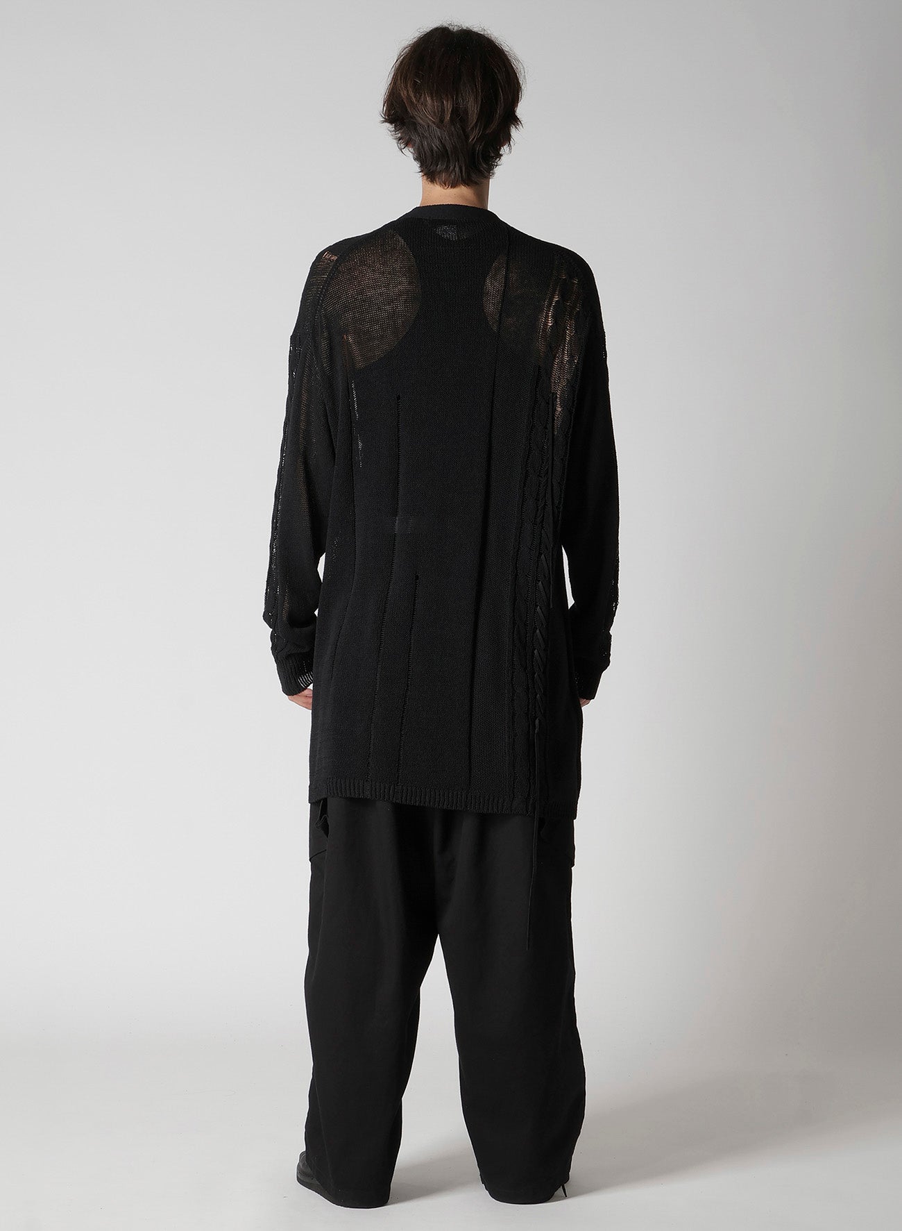 5G 2PLY DROP STITCH LEATHER STRING V NECK CD – THE SHOP YOHJI YAMAMOTO