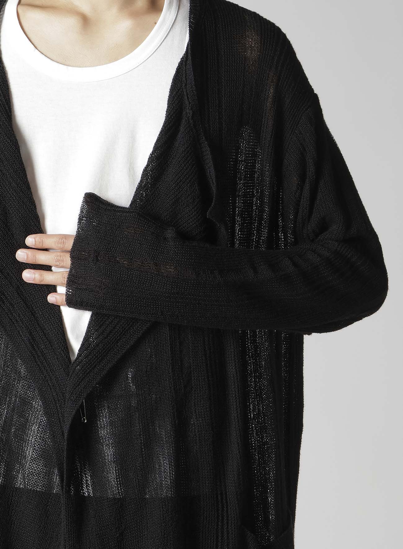 10G 1PLY DROP NEEDLE HALF CD CARDIGAN