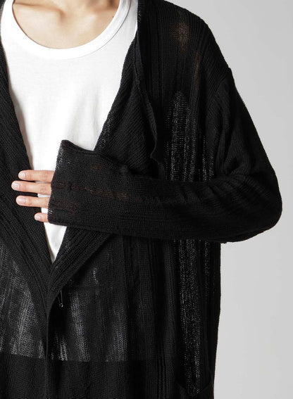 10G 1PLY DROP NEEDLE HALF CD CARDIGAN