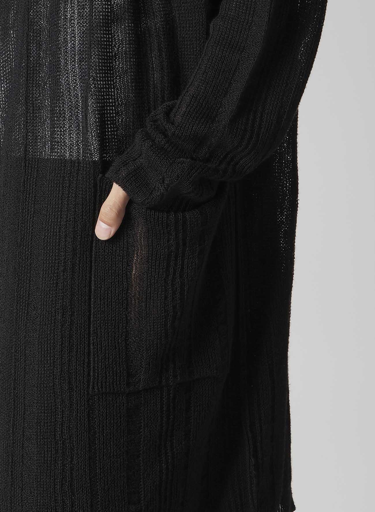 10G 1PLY DROP NEEDLE HALF CD CARDIGAN