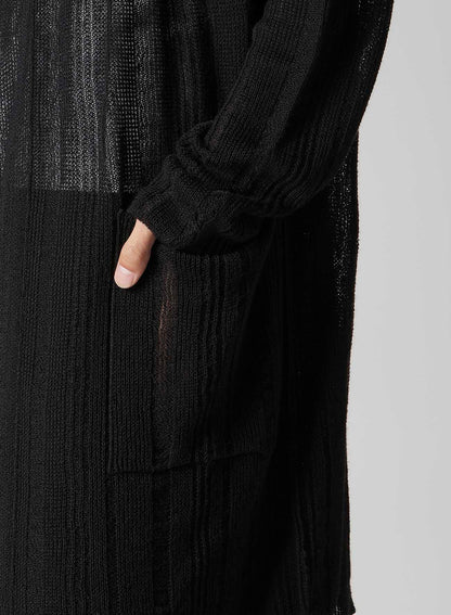 10G 1PLY DROP NEEDLE HALF CD CARDIGAN