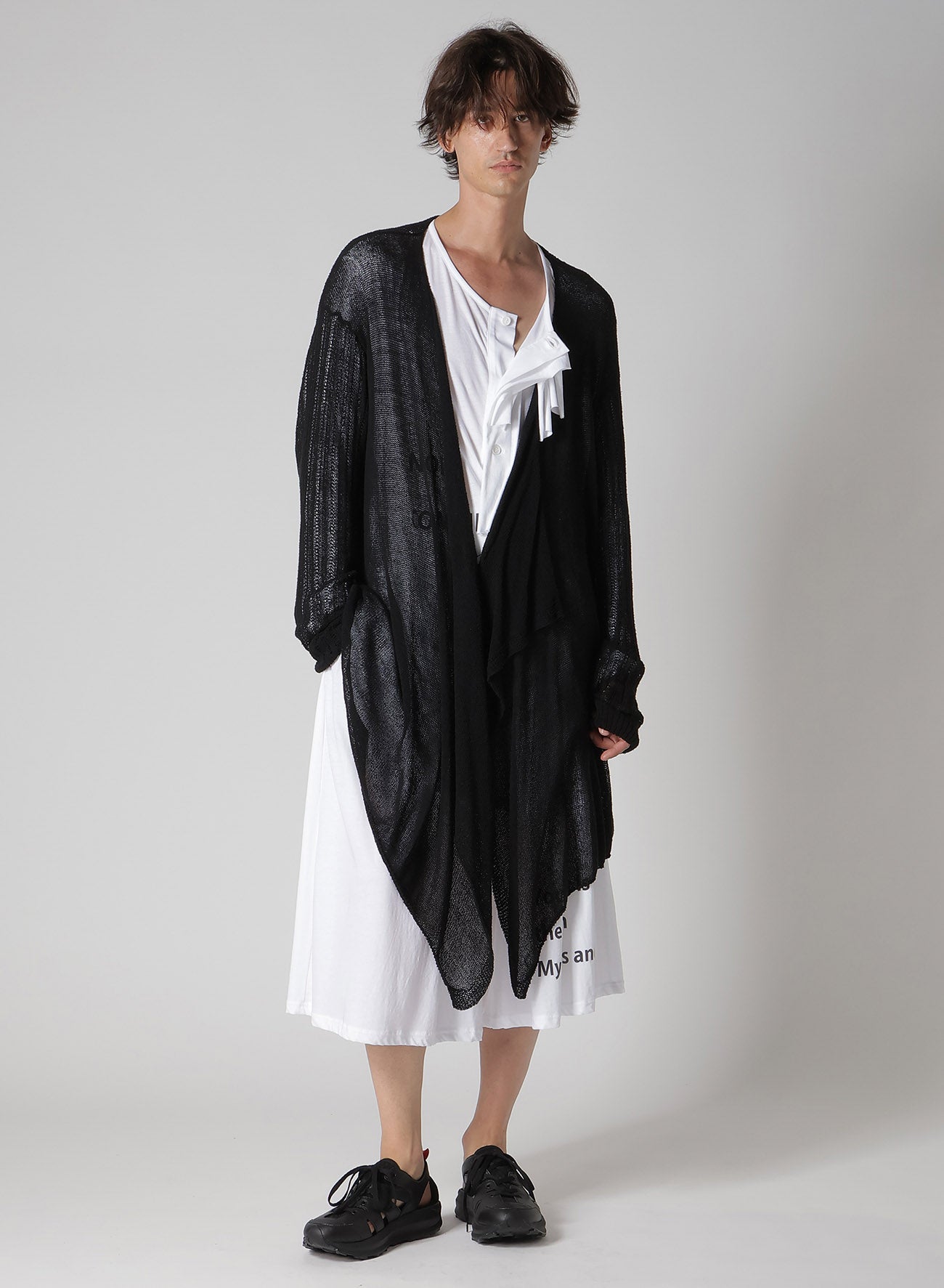 PS+POST STITCH DRAPE DETAIL CARDIGAN