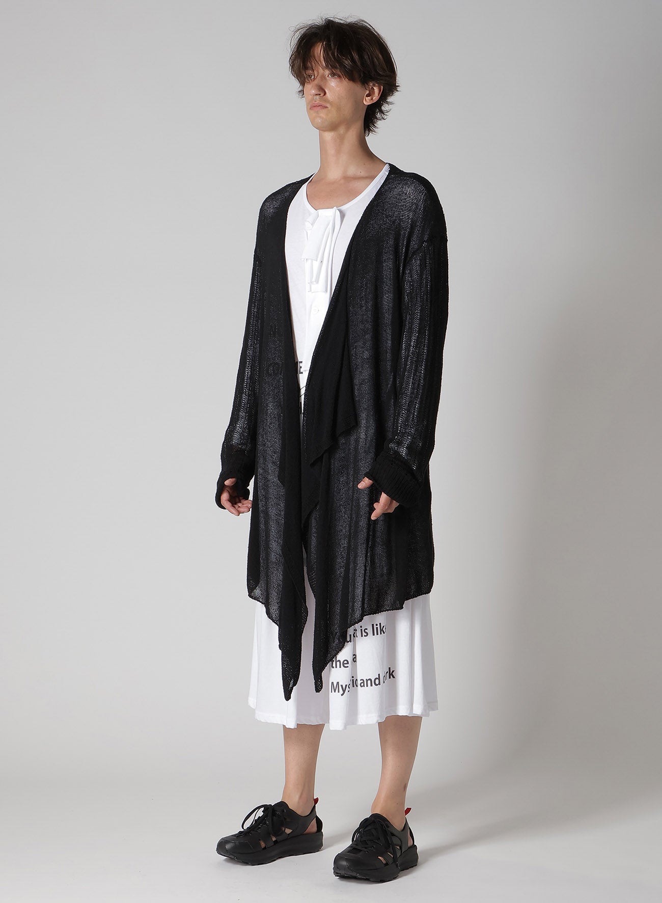 PS+POST STITCH DRAPE DETAIL CARDIGAN