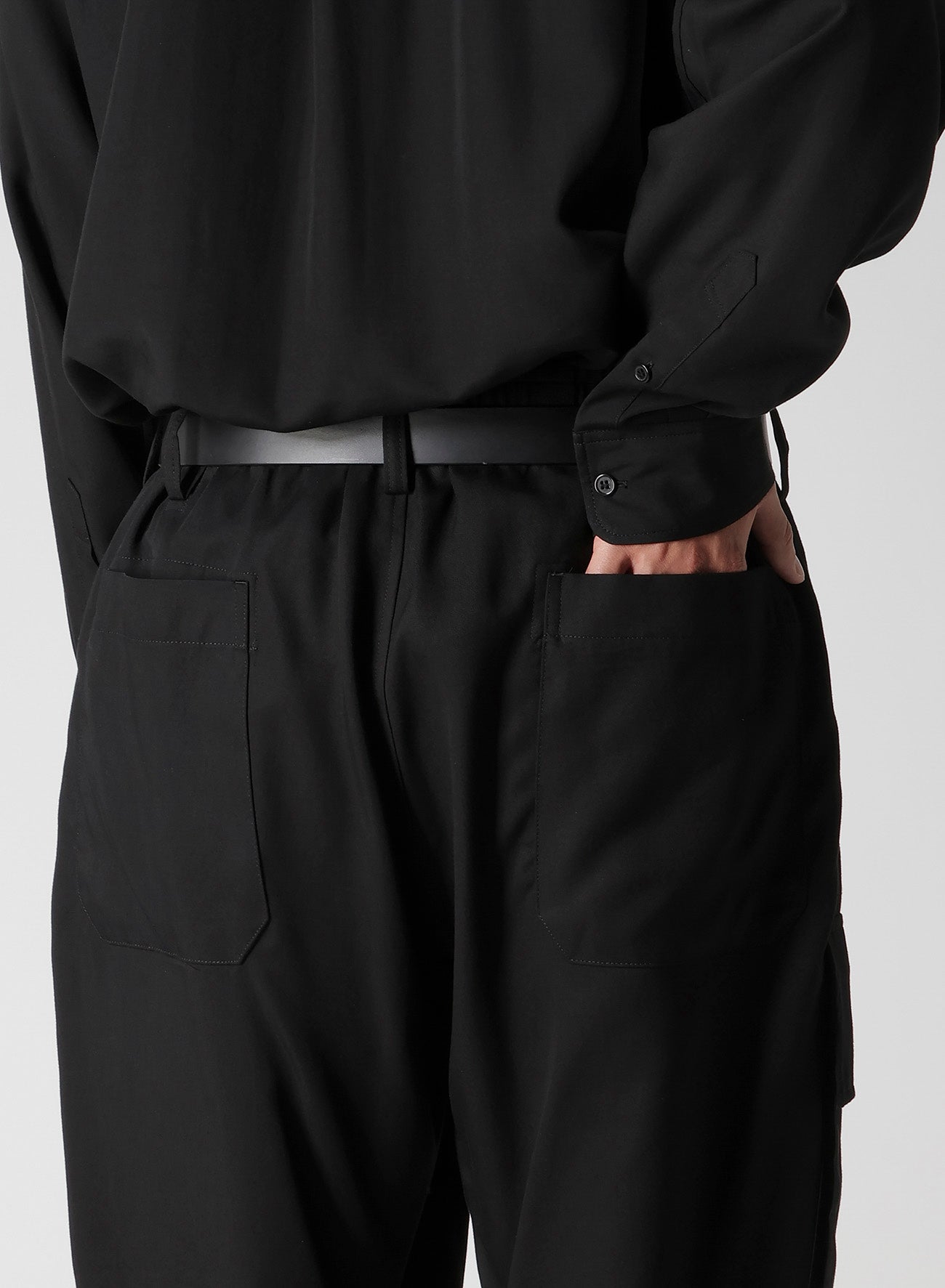 RE CELLULOSE GABARDINE RIBBED FLAP POCKET PANTS