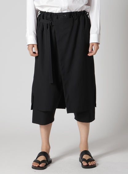 WOOL GABARDINE STANDARD WRAP PANTS