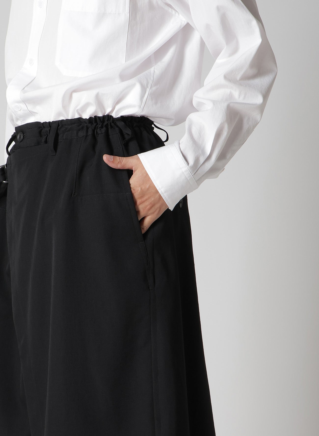 WOOL GABARDINE STANDARD WRAP PANTS