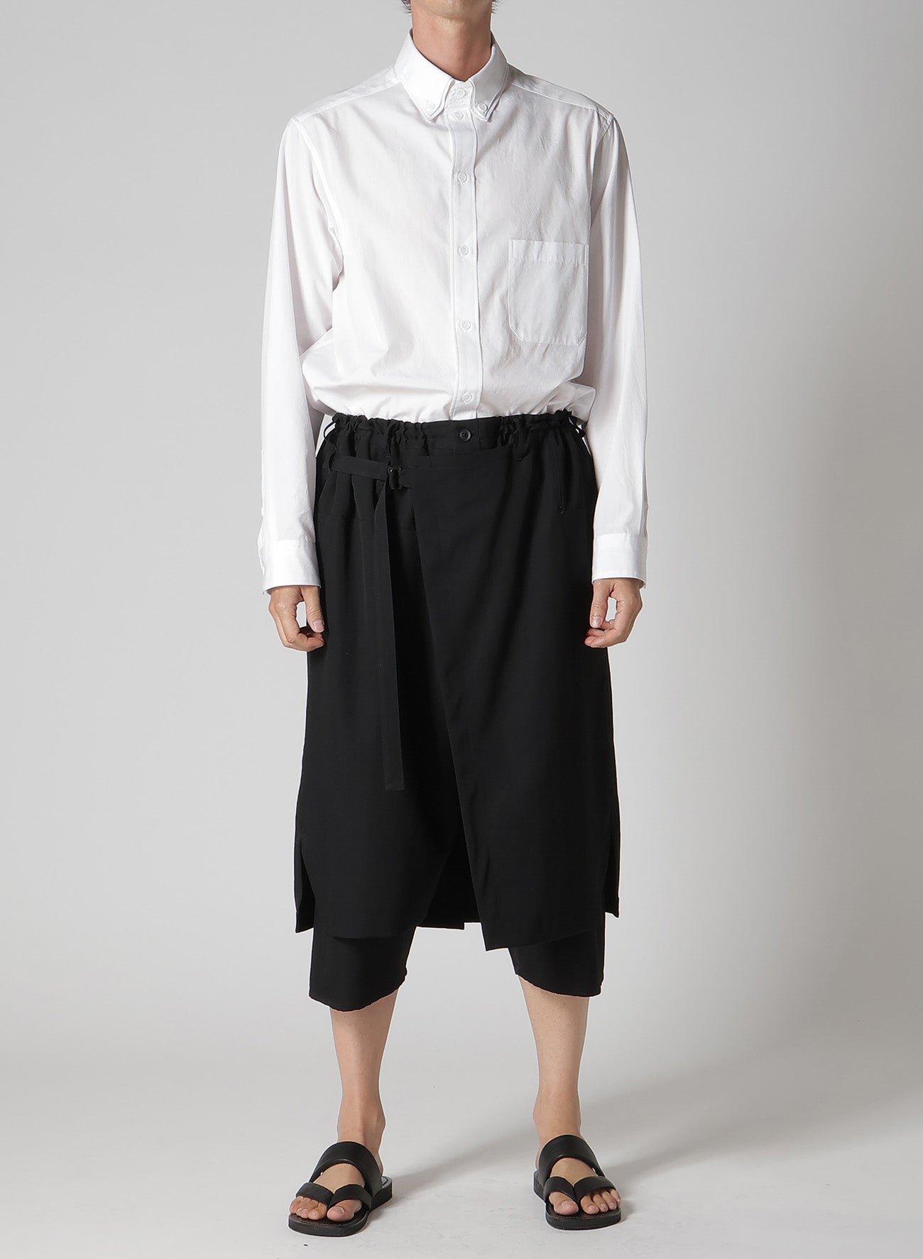 WOOL GABARDINE STANDARD WRAP PANTS