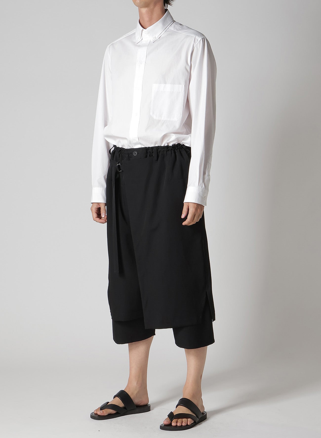 WOOL GABARDINE STANDARD WRAP PANTS