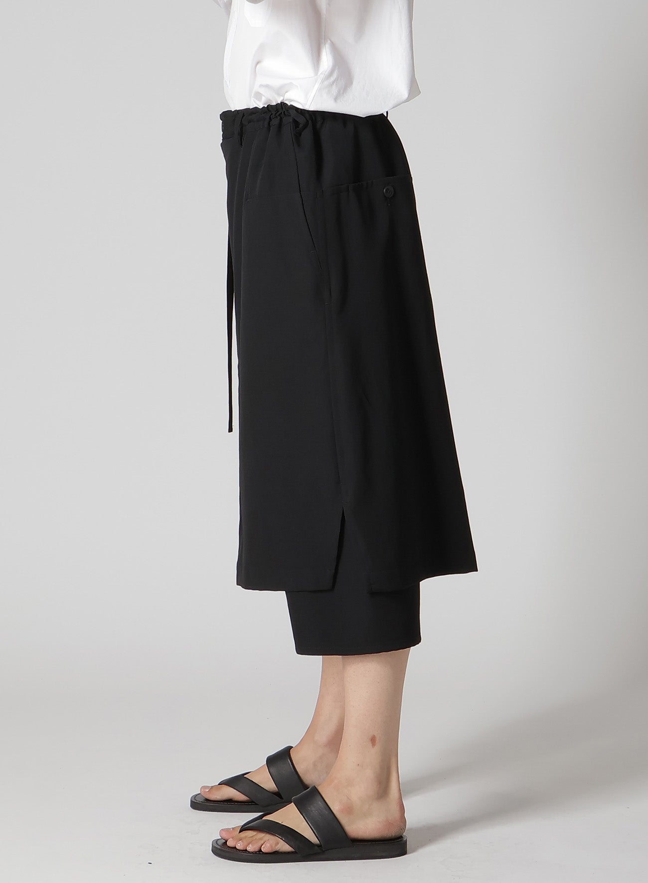 WOOL GABARDINE STANDARD WRAP PANTS