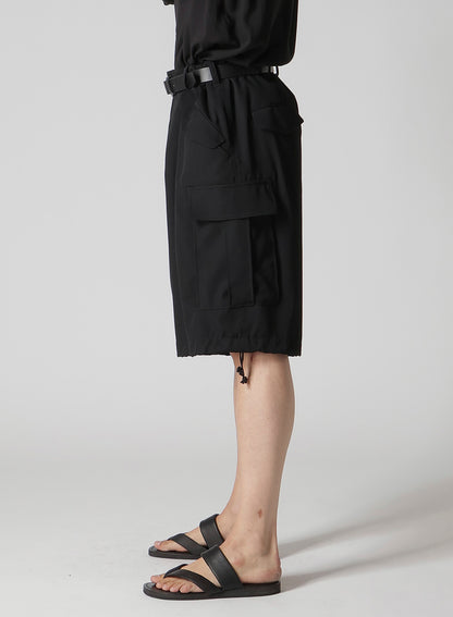 WOOL GABARDINE SIDE POCKET SHORT PANTS