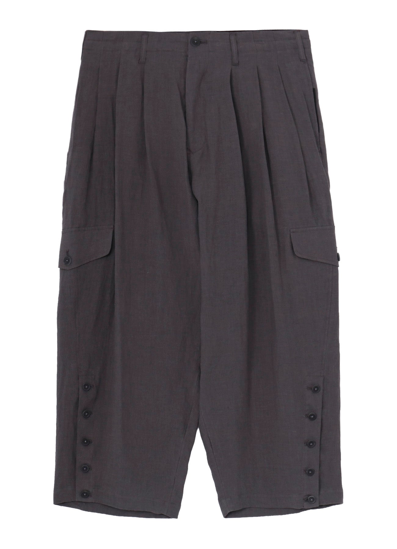 LINEN CLOTH ADJUSTABLE HEM PANTS