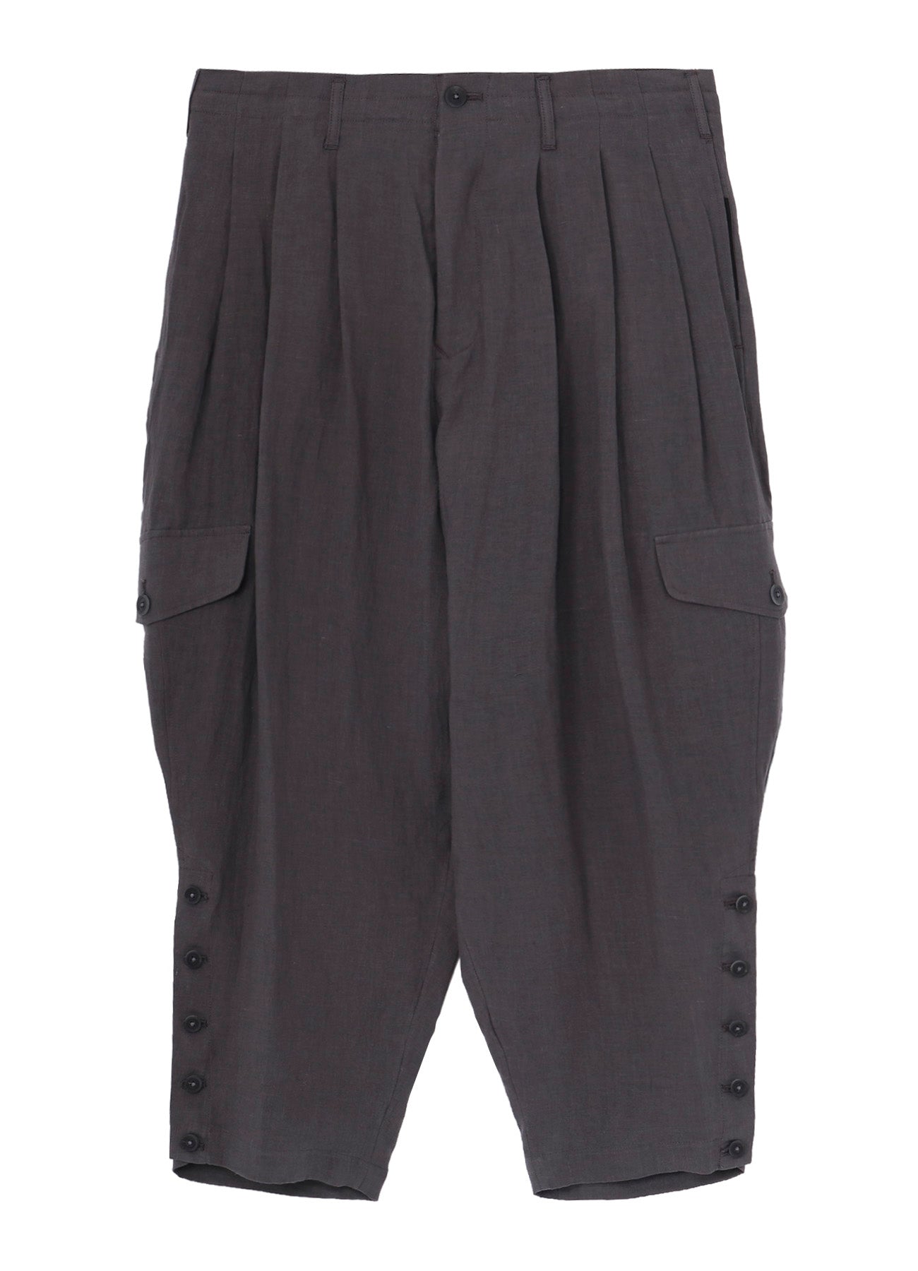 LINEN CLOTH ADJUSTABLE HEM PANTS