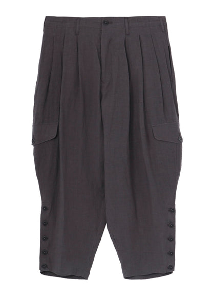 LINEN CLOTH ADJUSTABLE HEM PANTS