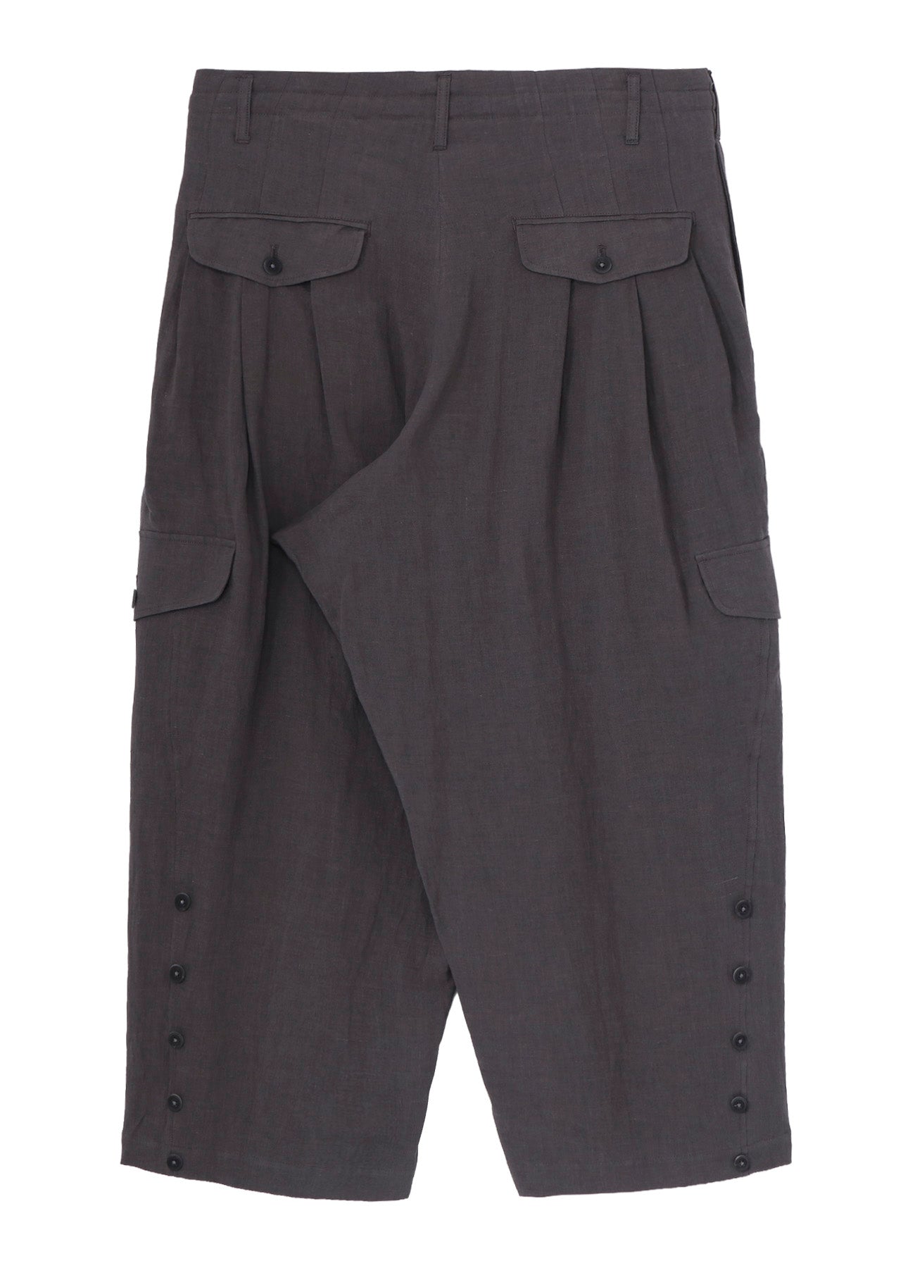 LINEN CLOTH ADJUSTABLE HEM PANTS