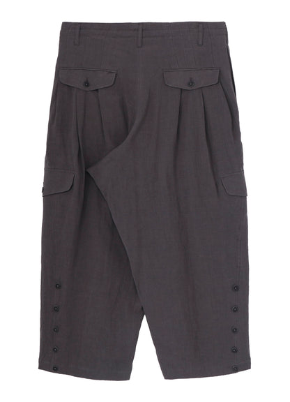 LINEN CLOTH ADJUSTABLE HEM PANTS