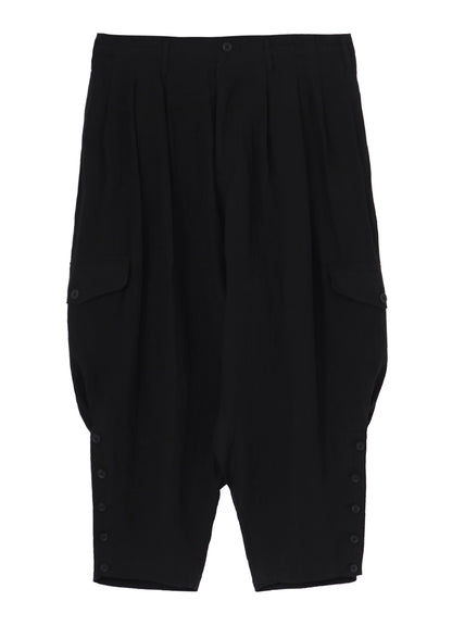 LINEN CLOTH ADJUSTABLE HEM PANTS