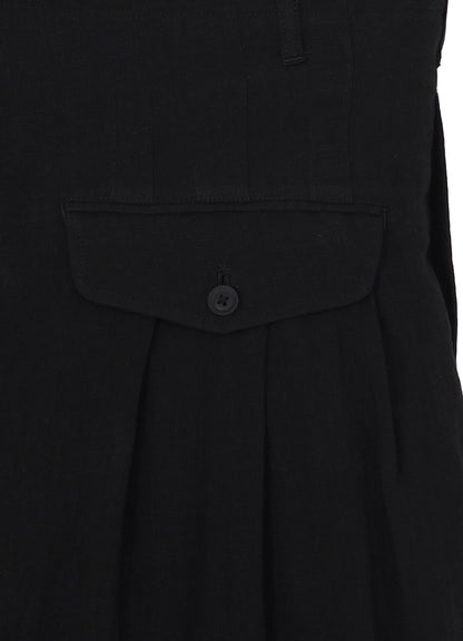 LINEN CLOTH ADJUSTABLE HEM PANTS