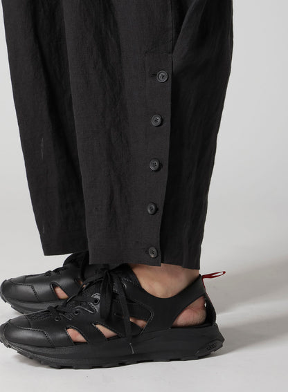 LINEN CLOTH ADJUSTABLE HEM PANTS
