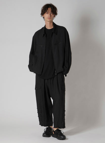 LINEN CLOTH ADJUSTABLE HEM PANTS