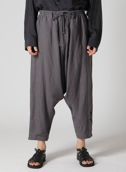 LINEN CLOTH HEM BUTTON SAROUEL PANTS