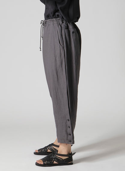 LINEN CLOTH HEM BUTTON SAROUEL PANTS
