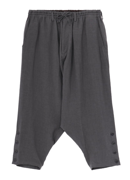 LINEN CLOTH HEM BUTTON SAROUEL PANTS