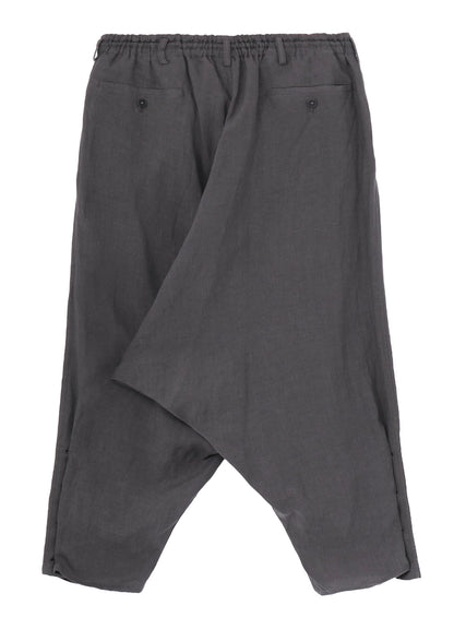 LINEN CLOTH HEM BUTTON SAROUEL PANTS