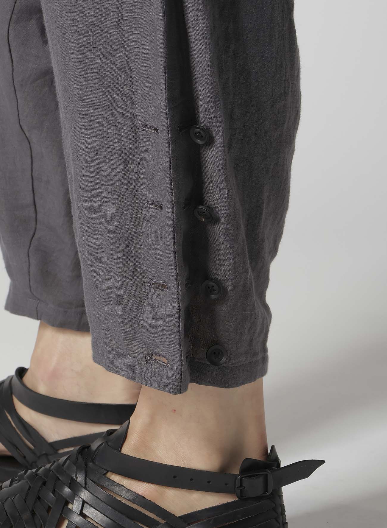 LINEN CLOTH HEM BUTTON SAROUEL PANTS – THE SHOP YOHJI YAMAMOTO