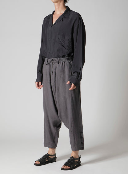 LINEN CLOTH HEM BUTTON SAROUEL PANTS